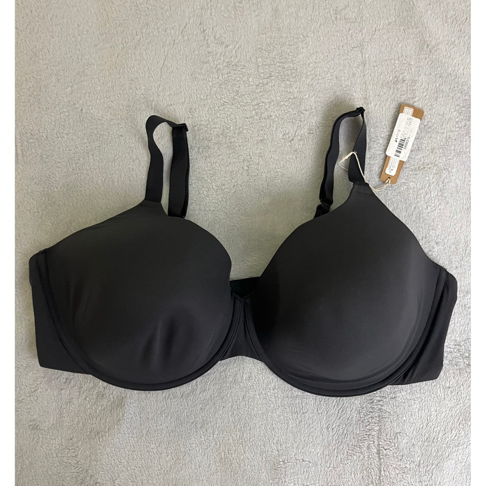 Skims 46D Fits Everybody T-Shirt Bra Onyx Black Underwire SK-BR-F-0164 - Picture 1 of 5